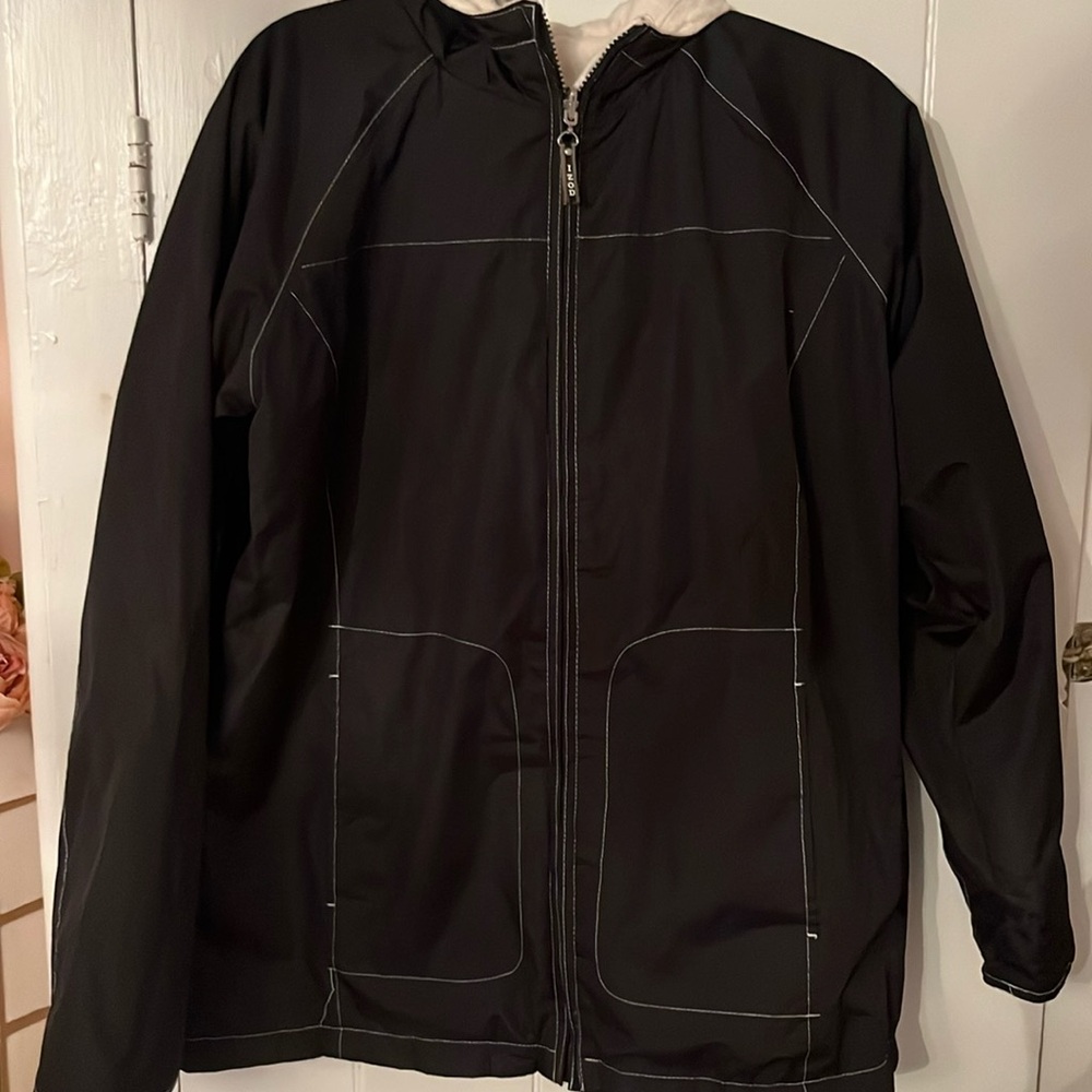 Izod Black Jacket with White Accents